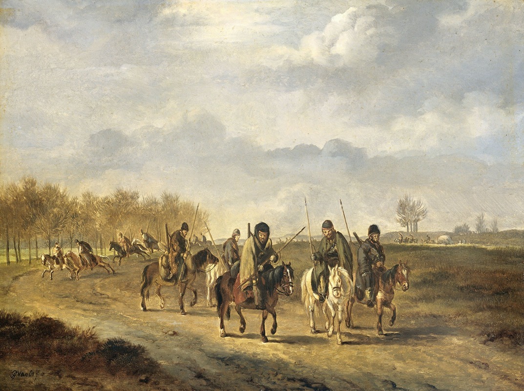 Pieter Gerardus van Os - Cossacks on a country Road near Bergen in North Holland, 1813