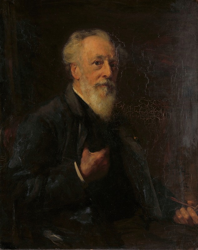Pieter Josselin de Jong - Portret van J.A.B. Stroebel (1821-1905), kunstschilder