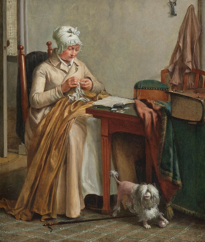 Wybrand Hendriks - Interior with Woman Sewing