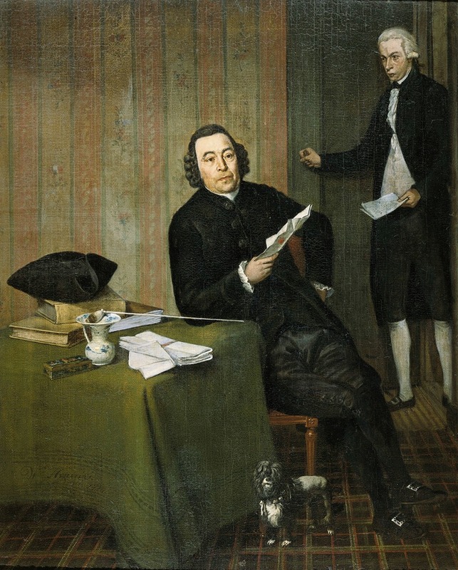 Wybrand Hendriks - Wernerus Köhne (1725-88), Notary of Haarlem, with his Clerk Jan Bosch