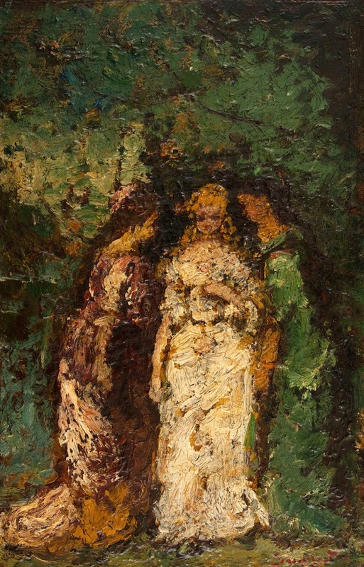 Adolphe Monticelli - Trois femmes sous les arbres