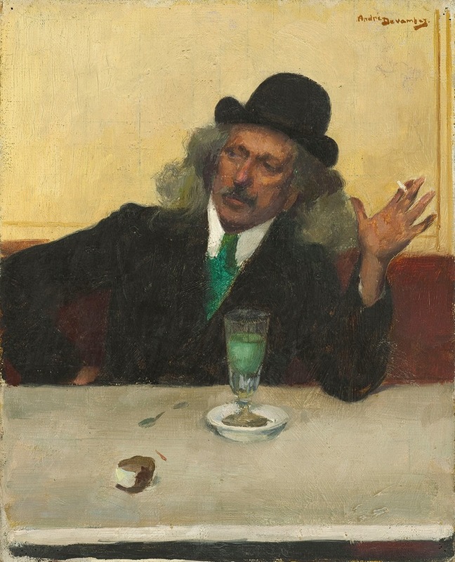 André Victor Édouard Devambez - Au café