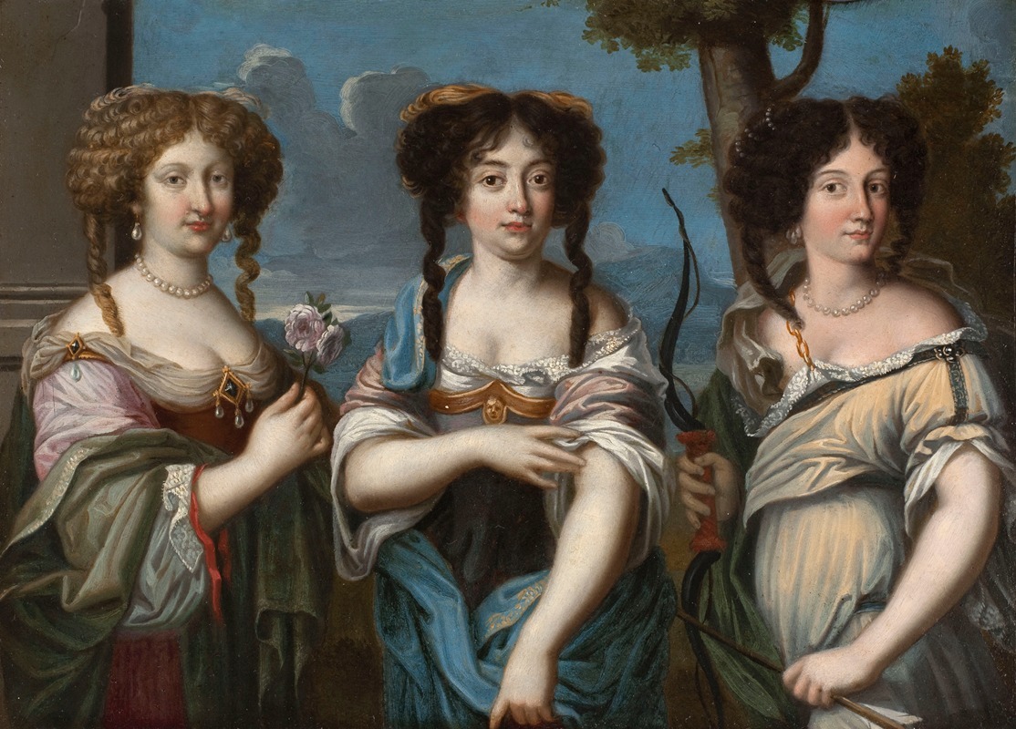 Anonymous - Triple portrait de femmes, anciennement dit ‘Les Nièces de Mazarin’