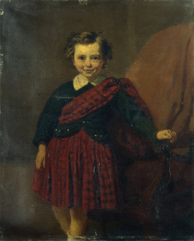 Edouard Moyse - Portrait de petit garçon (Maurice Coblence), en costume écossais