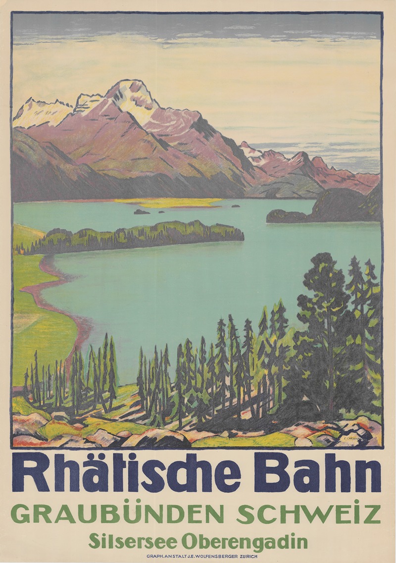 Emil Cardinaux - Rhätische Bahn, Graubünden, Schweiz, Silsersee, Oberengadin