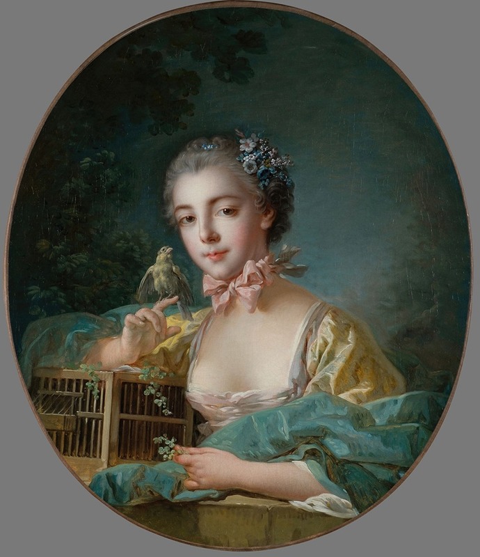 François Boucher - Portrait présumé de Marie-Emilie Baudouin, fille du peintre