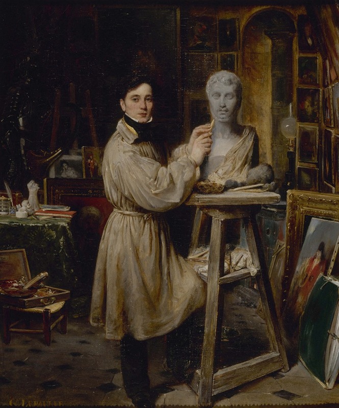 François-Gabriel-Guillaume Lépaulle - Jean-Pierre Dantan (1800-1869), dans son atelier, modelant le buste de Lépaulle