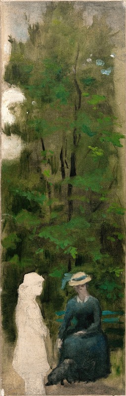 Henri Cros - Deux figures de femmes (dont une inachevée) au pied d’un arbre