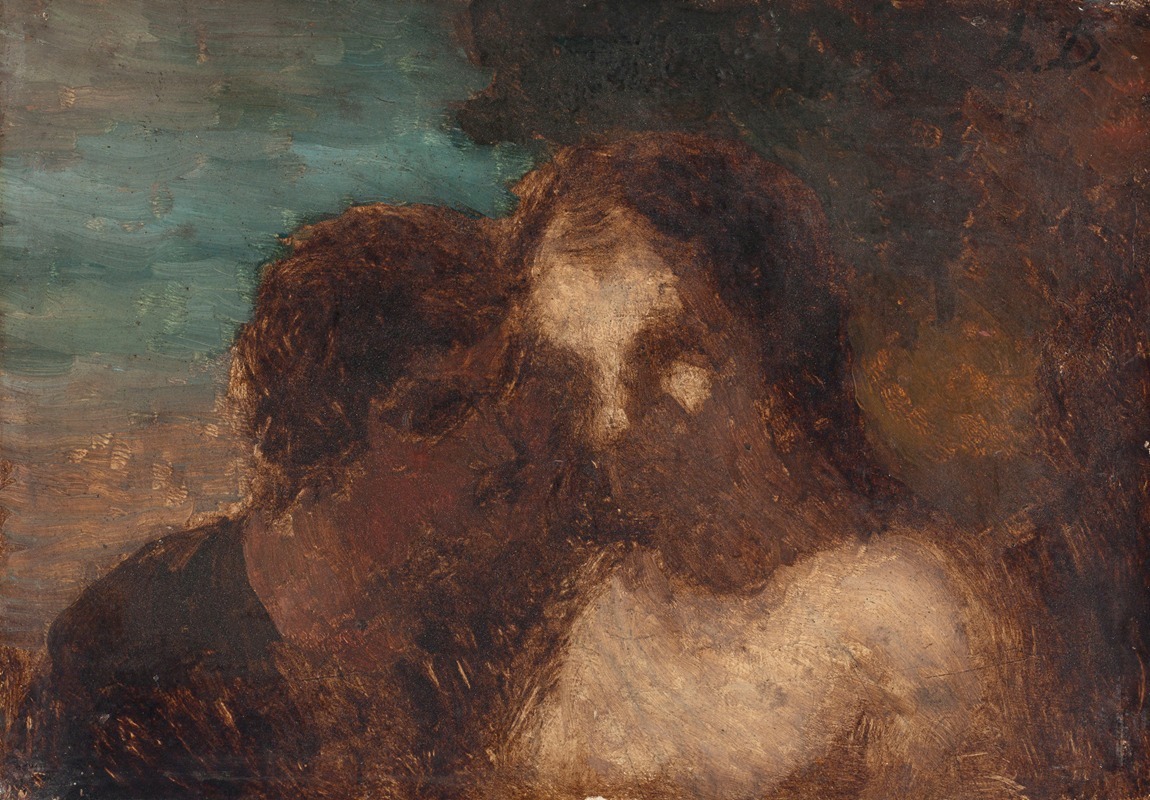 Honoré Daumier - La Confidence ou Le baiser de Judas