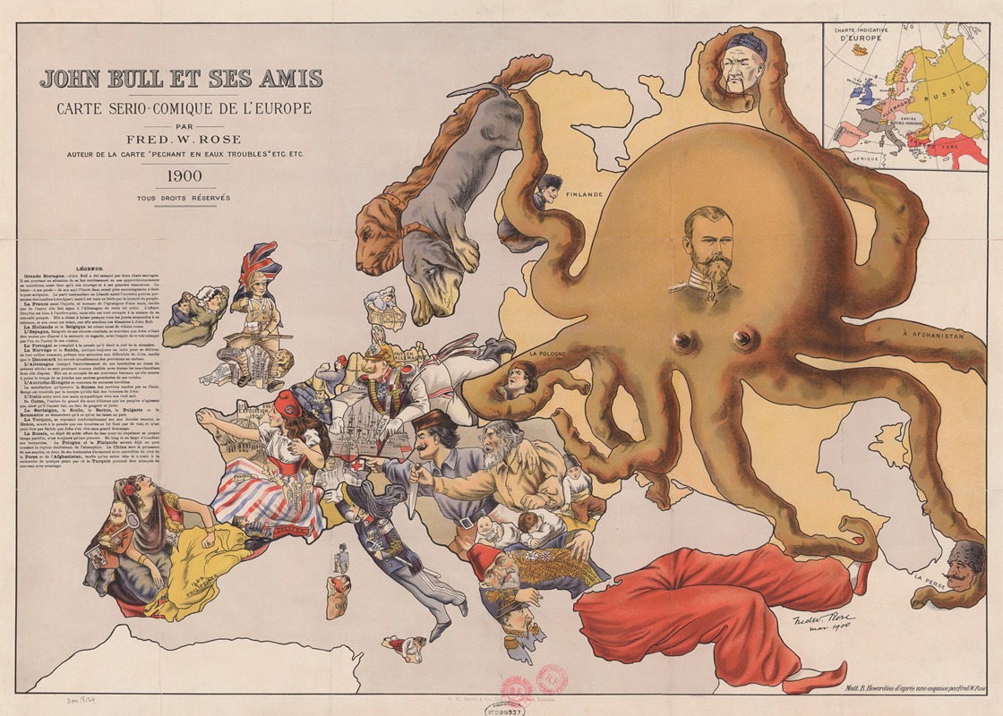 Frederick William Rose - John Bull et ses amis. Carte sério-comique de l’Europe