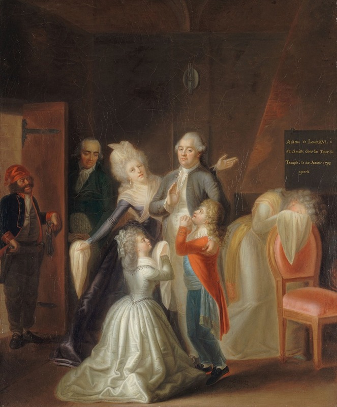 Jean-Jacques Hauer - Les adieux de Louis XVI à sa famille, le 20 janvier 1793