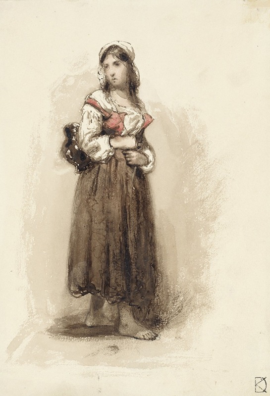 Johan Daniël Koelman - Staande meid met een kruik op de rug