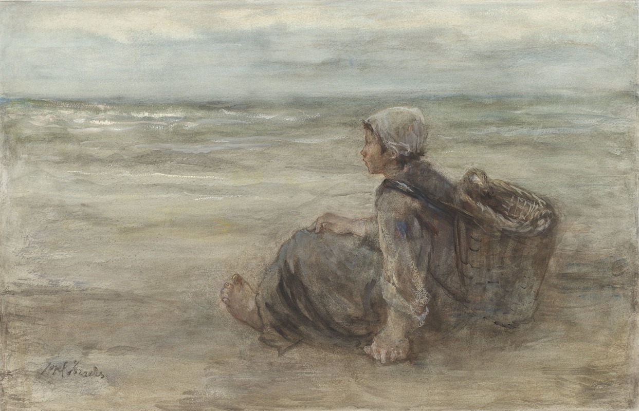 Jozef Israëls - Vissersmeisje op het strand