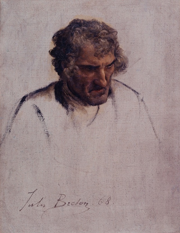 Jules Breton - Tête de Breton, étude pour le Pardon