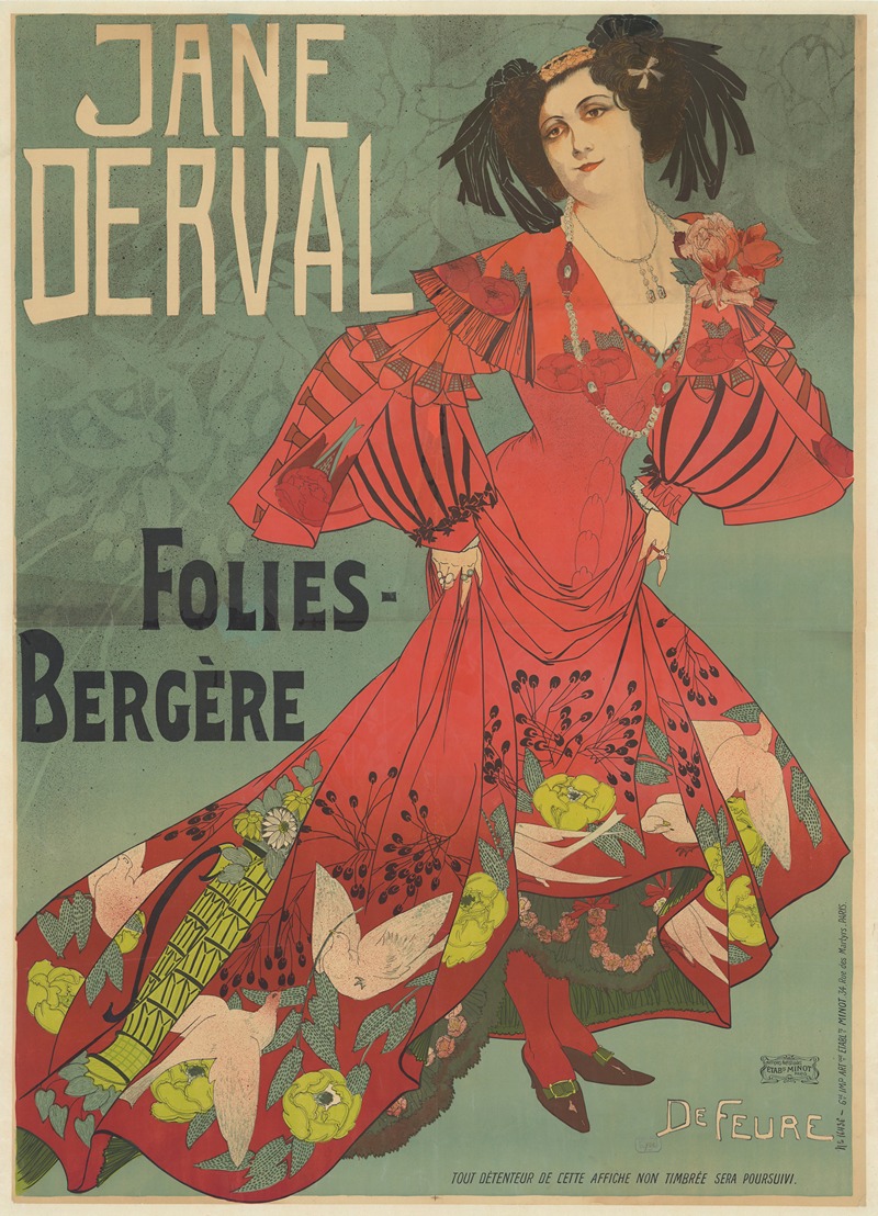 Georges de Feure - Jane Derval. Folies-Bergère