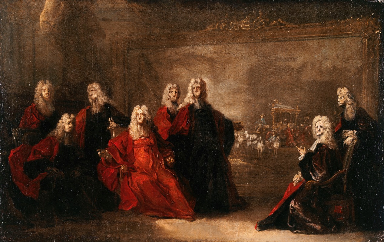 Nicolas de Largillière - Allégorie des fiançailles de Louis XV avec l’infante Marie-Anne-Victoire d’Espagne