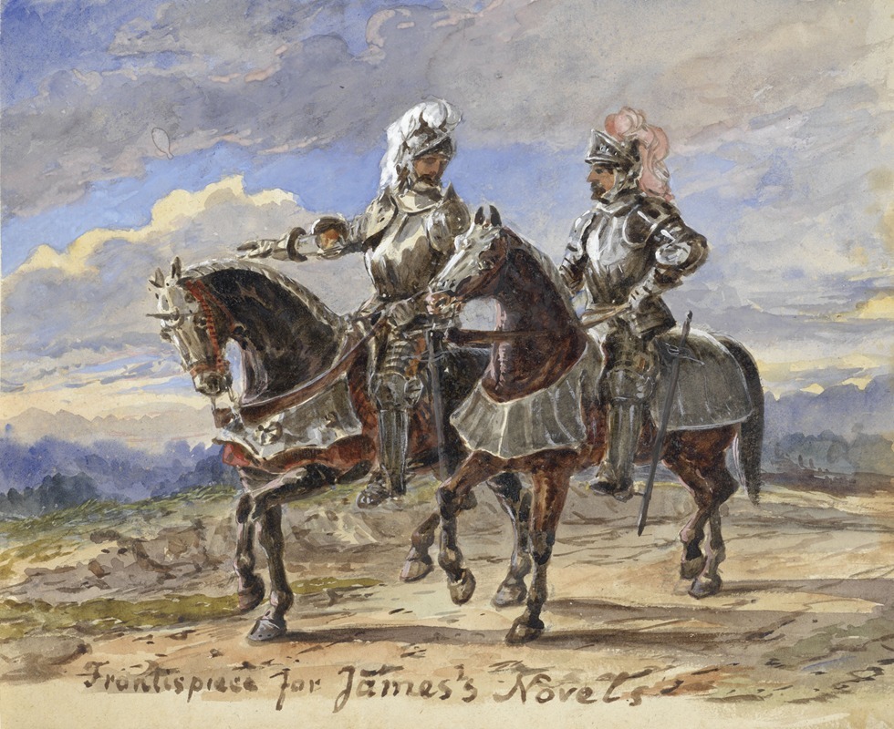 Pieter van Loon - Twee ridders te paard in een landschap
