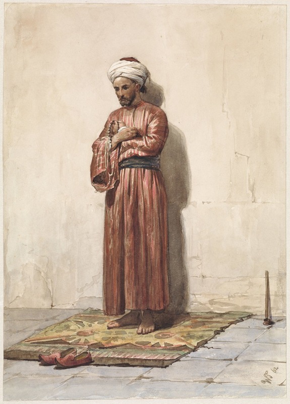 Willem de Famars Testas - Staande Egyptenaar met gebedskrans