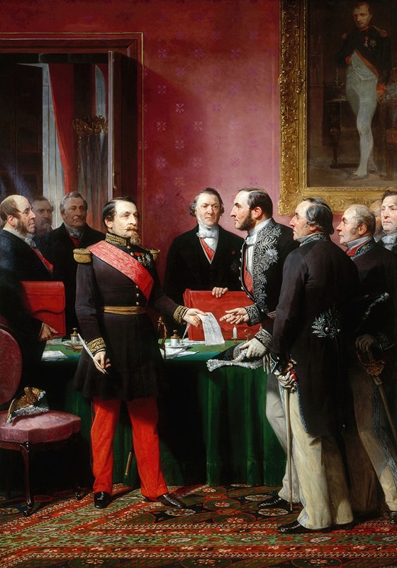 Adolphe Yvon - Napoléon III remettant au baron Haussmann le décret d’annexion des communes limitrophes (16 février 1859).