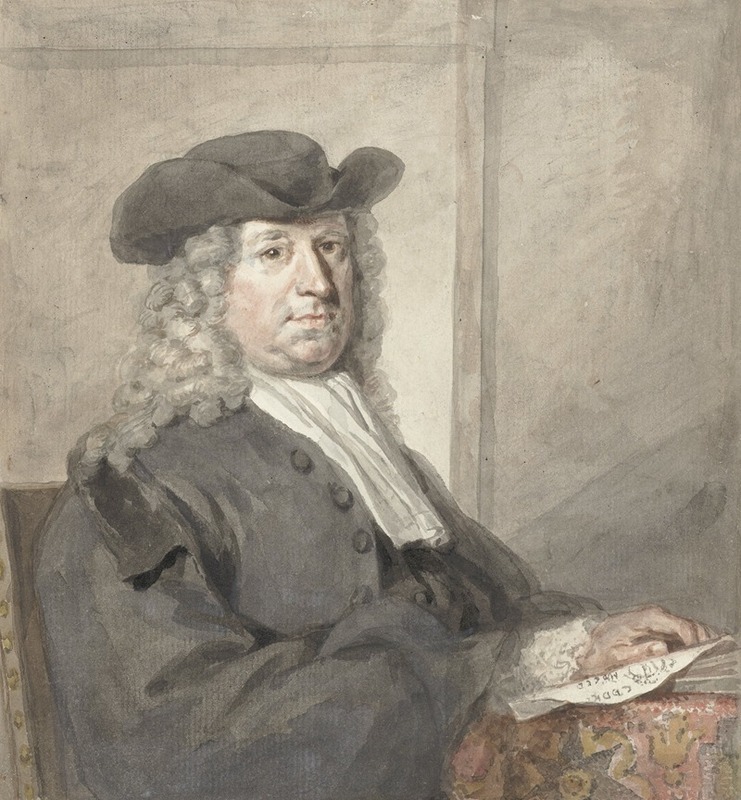 Aert Schouman - Portret van een man met een hoed en een grijze pruik, naar rechts, Aert Schouman (possibly), 1720 – 1792