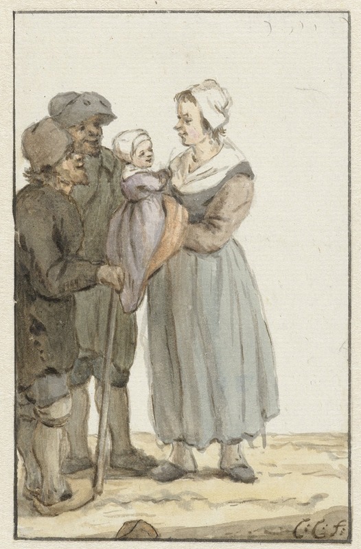 Christina Chalon - Vrouw met kind bij twee mannen