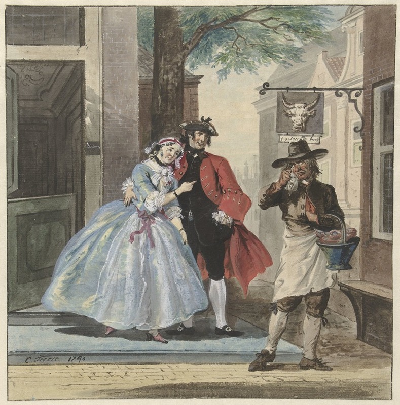 Cornelis Troost - Toneelscène uit Pefroen met het schaapshoofd