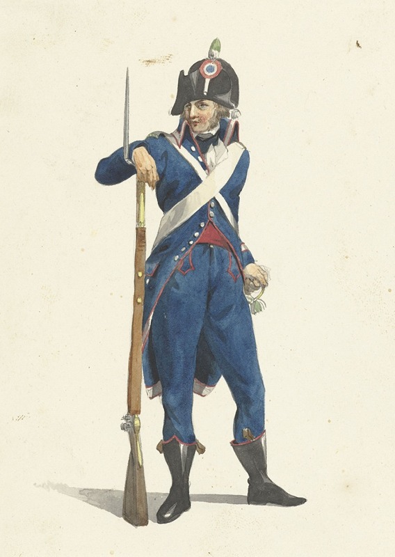 Dirk Langendijk - Member of the Rotterdam armed citizen force with a rifle