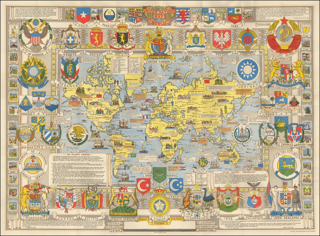 John Bartholomew & Son Ltd - United Nations Map of the World