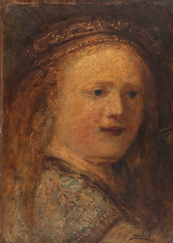 Félix Ziem - Etude de femme, copie d’après Rembrandt