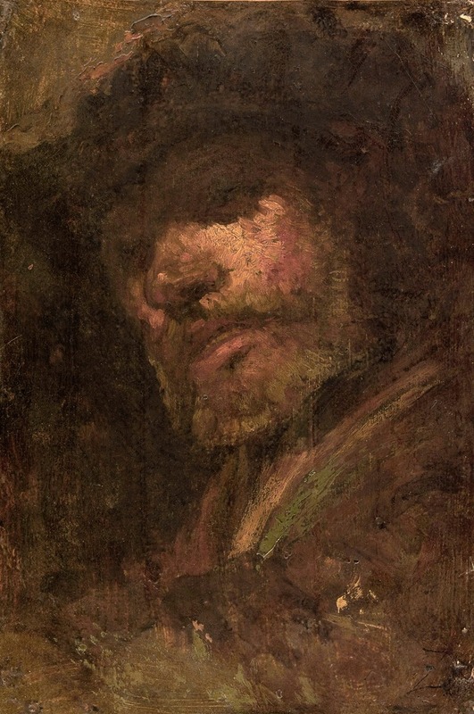 Félix Ziem - Le Tambour, tête d’homme d’après Rembrandt