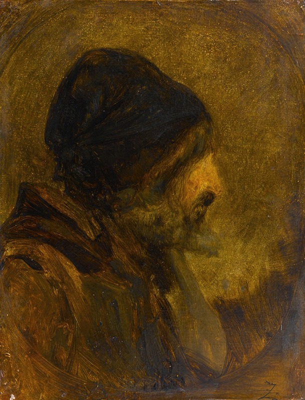 Félix Ziem - Tête d’homme, d’après Rembrandt