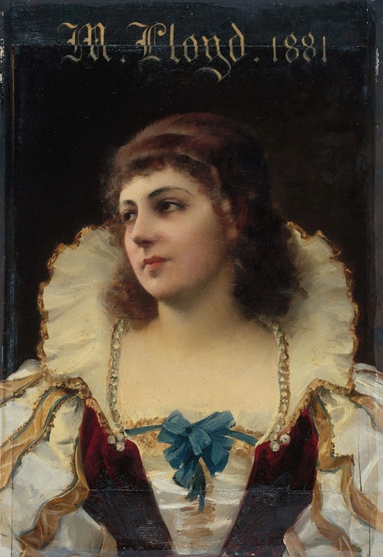 François Schommer - Portrait de Mademoiselle LLoyd (Marie-Emilie Jolly, 1842-1897, dite), sociétaire de la Comédie-Française.