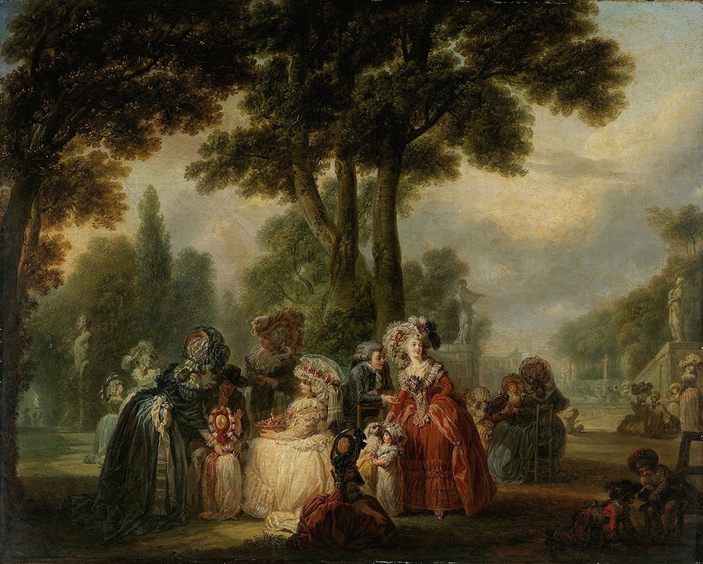 François-Louis-Joseph Watteau - Assemblée dans un parc