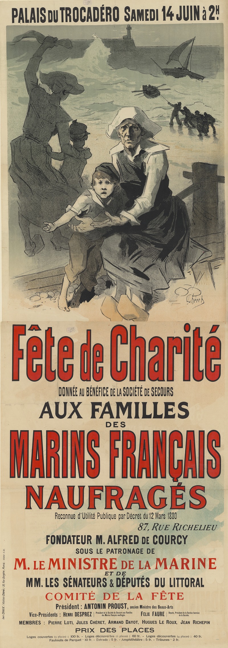 Jules Chéret - Fête de charité donnée au bénéfice de la société de secours des marins français naufragés