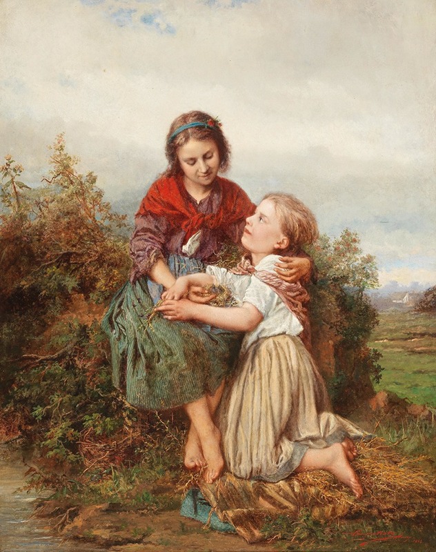 Henri Joseph Campotosto - Siblings with a Bird’s Nest