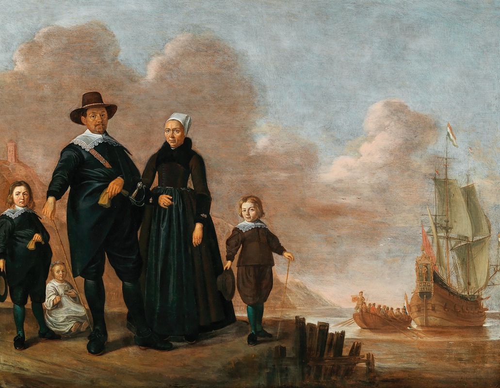 Herman Doncker - Portrait of a family, said to be Dirk Janssen Bol and his wife Marritge Claesdr. with their children