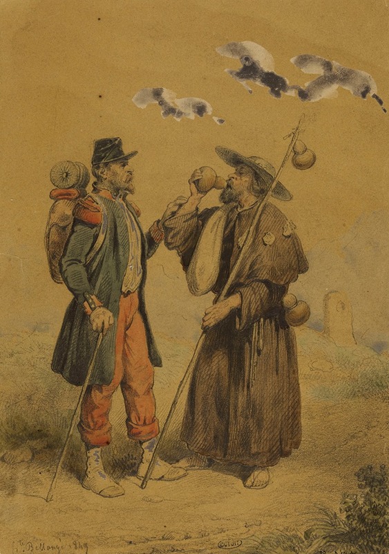 Hippolyte Bellangé - Soldat donnant à boire à un pélerin