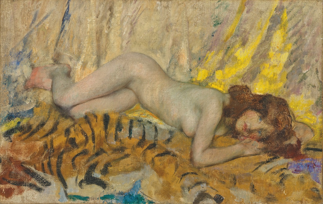 James Jebusa Shannon - Nude on a tiger skin