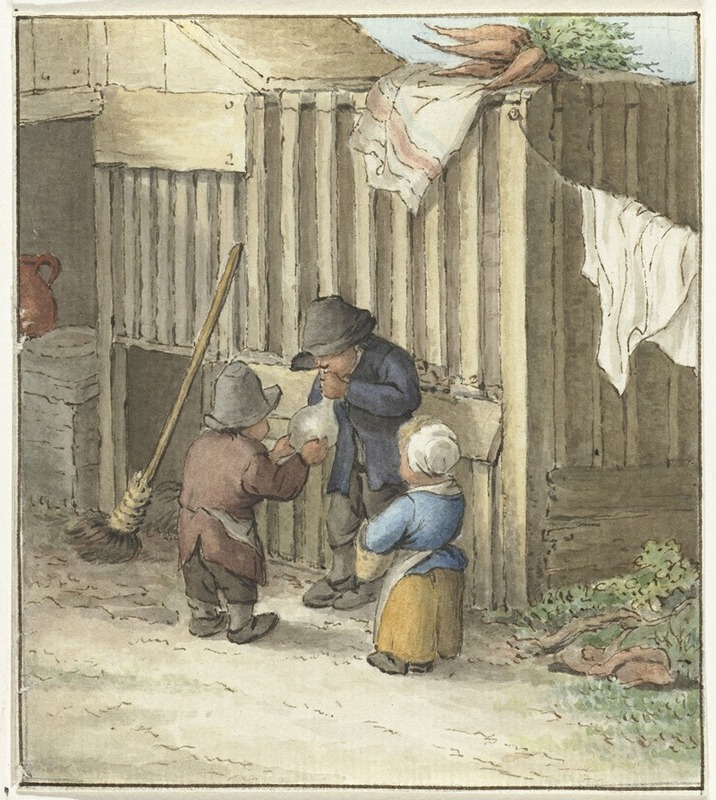 Jean Bernard - Drie kinderen spelend met een varkensblaas