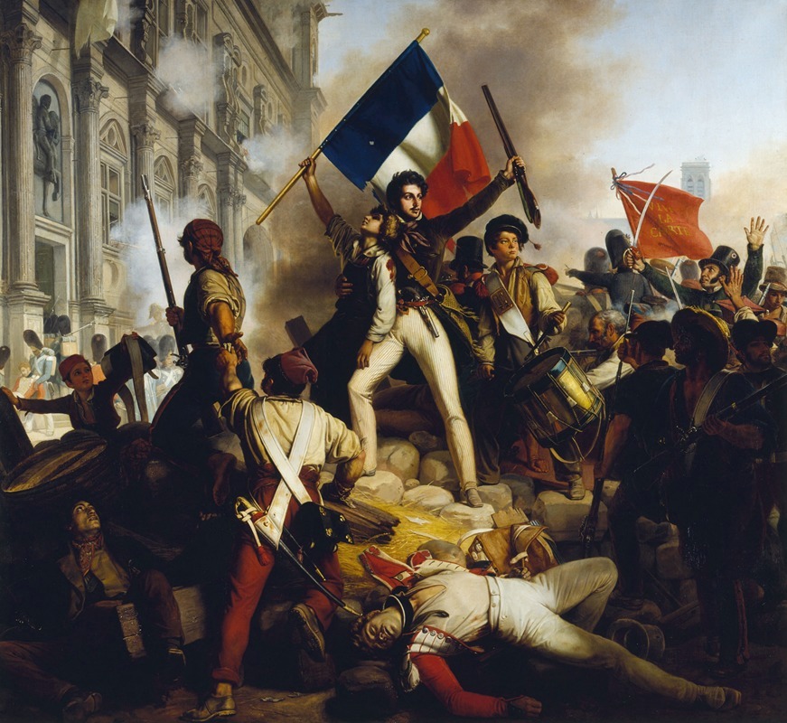 Jean-Victor Schnetz - Combat devant l’Hôtel de Ville le 28 juillet 1830