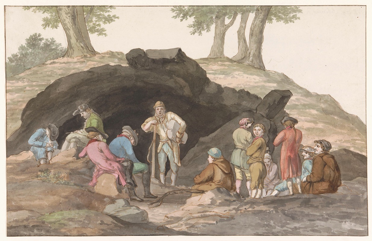 Abraham-Louis-Rodolphe Ducros - Oponthoud bij de Grotte delle Capre aan de grens bij Nemorosa en Fredda