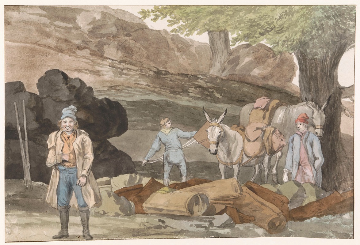 Abraham-Louis-Rodolphe Ducros - Oponthoud bij de Grotte delle Capre aan de grens bij Nemorosa en Fredda