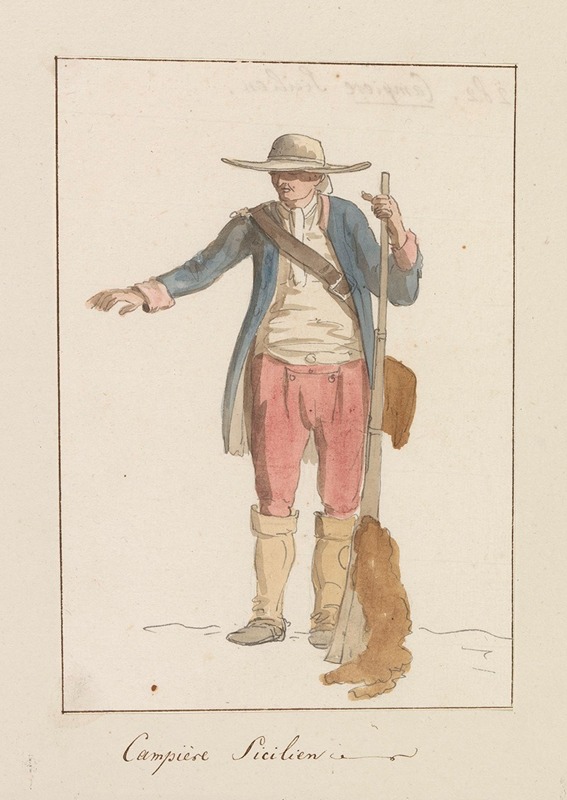 Abraham-Louis-Rodolphe Ducros - Sicileense man in plaatselijk klederdracht