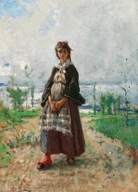 Mosè Bianchi - A Promenade on the Lakeside