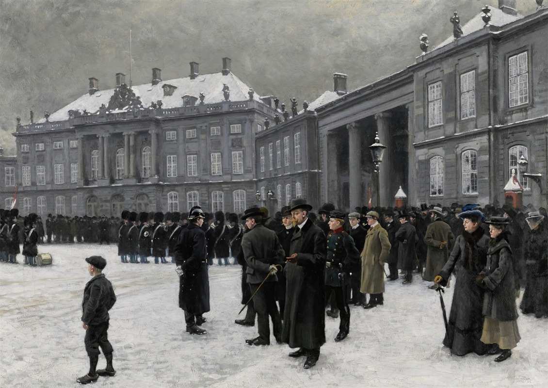 Paul Fischer - Changing of the guard at Amalienborg Palace