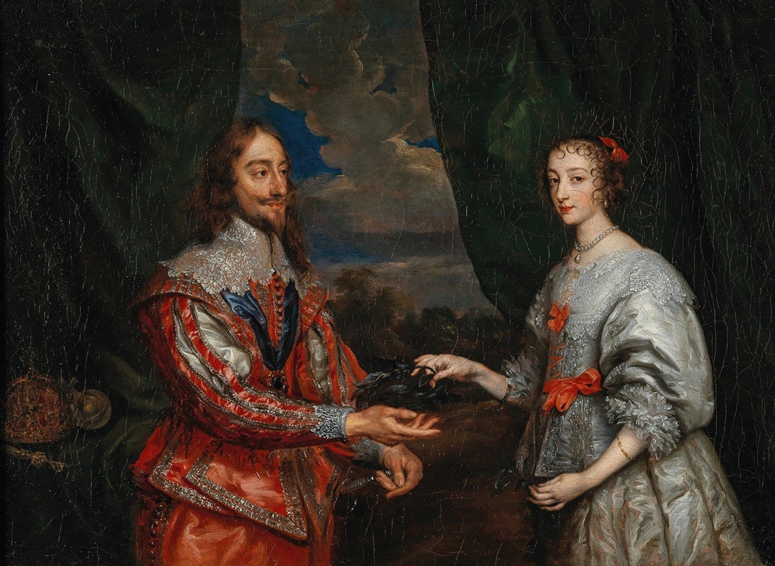 Workshop of Anthony van Dyck - Portrait of King Charles I and Queen Maria Henrietta