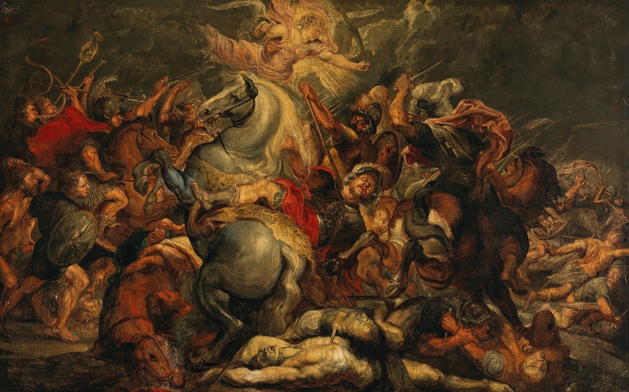 Follower of Peter Paul Rubens - The Death of Decius Mus in a Battle against the Latins