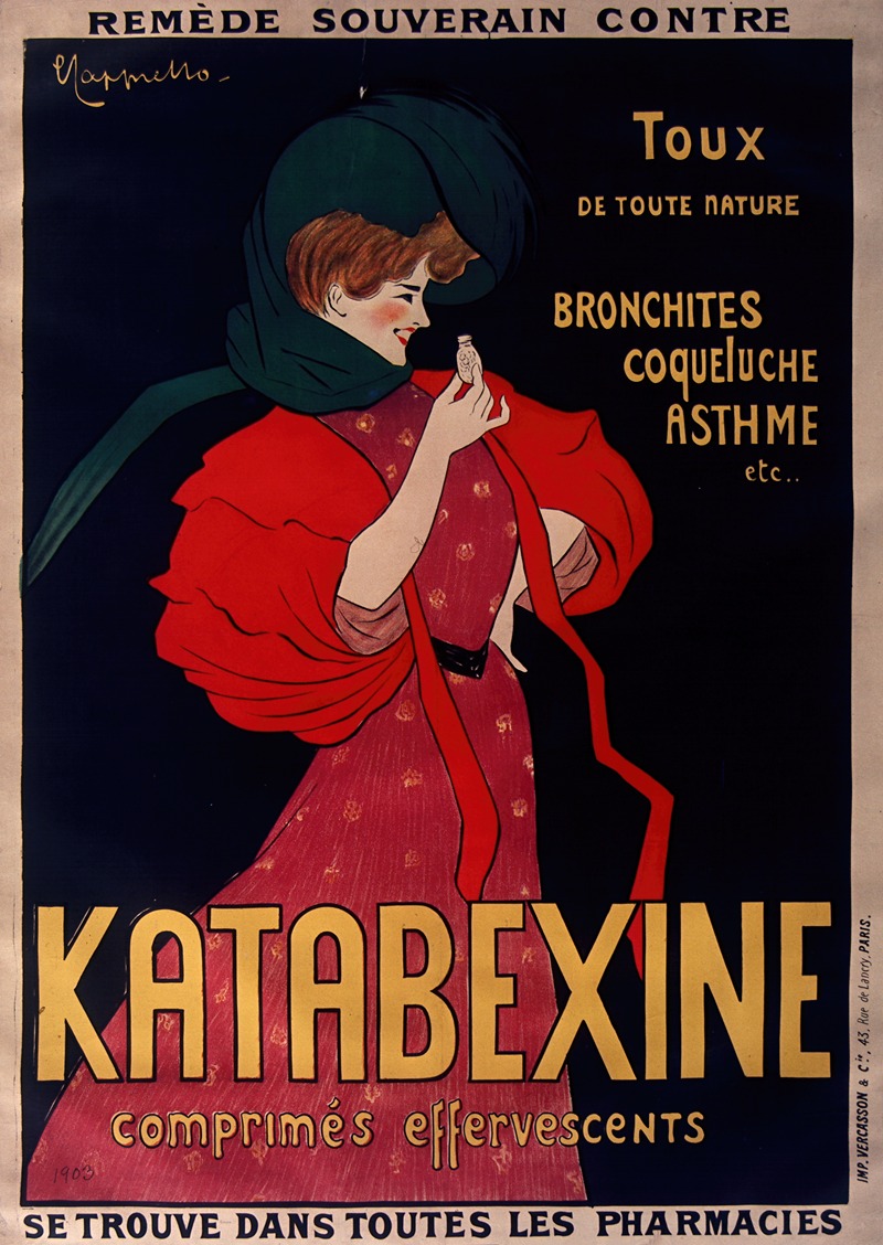 Leonetto Cappiello - Toux de toute nature… Katabexine comprimés effervescents