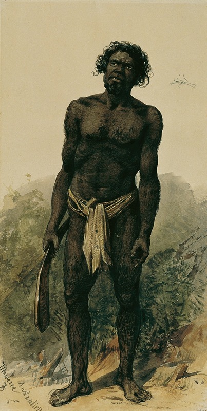 Joseph Selleny - Eingeborener mit Bumerang aus Woolongong (Wollongong), Australien