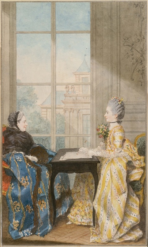 Louis Carrogis Carmontelle - La marquise du Moutier et sa fille